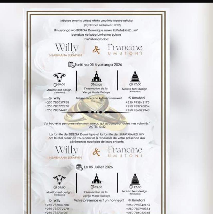 Willy & Francine Wedding Invitation